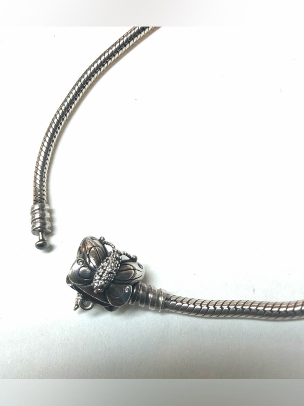 Pandora Silver Bracelet with Decorative Pave Accent Bead - Silver - Picture 2 of 4